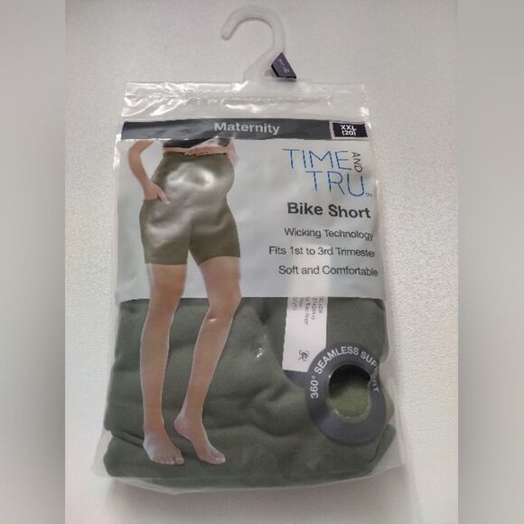 Time and Tru Pants - Time and Tru Olive Green Maternity Bike Shorts New XXL (20)